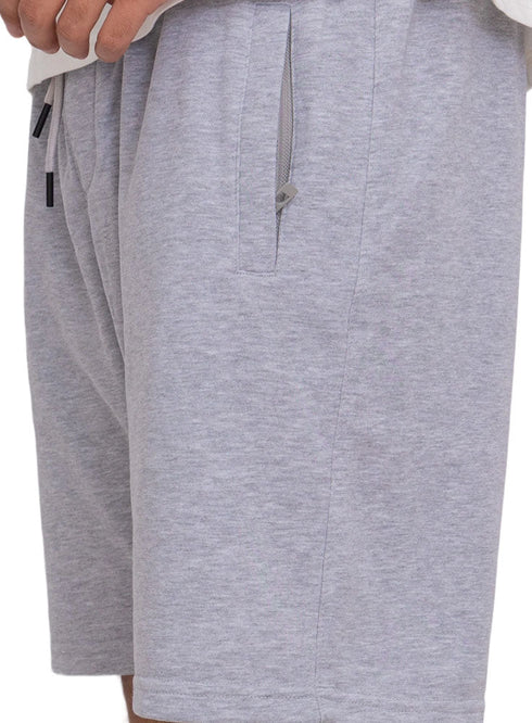 Grey Zipper Melton Short - Khotwh