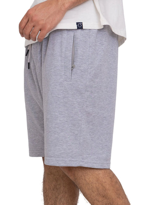 Grey Zipper Melton Short - Khotwh