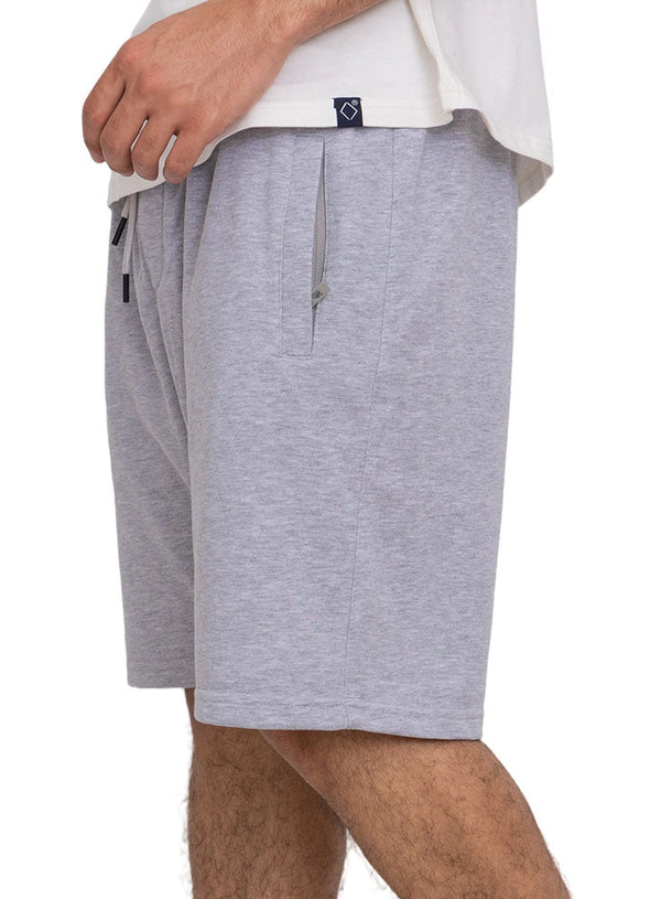 Grey Zipper Melton Short - Khotwh