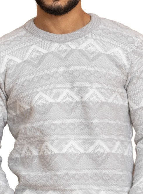 Grey*Off - white Design 2426 S - Round Pullover - Khotwh