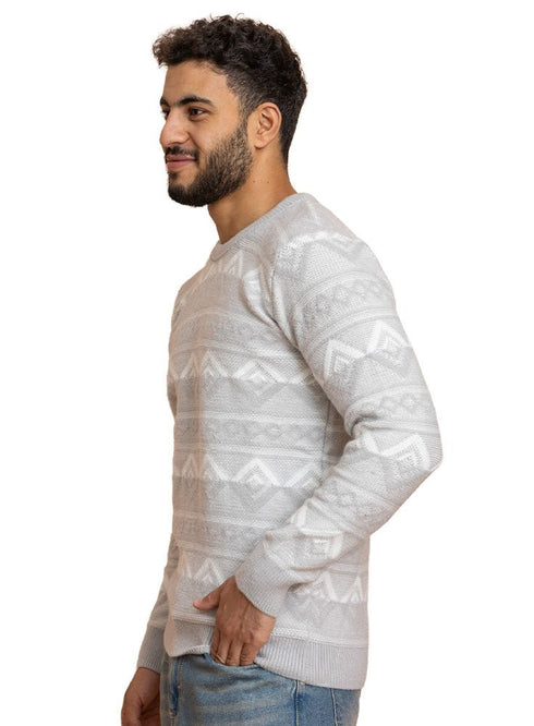 Grey*Off - white Design 2426 S - Round Pullover - Khotwh