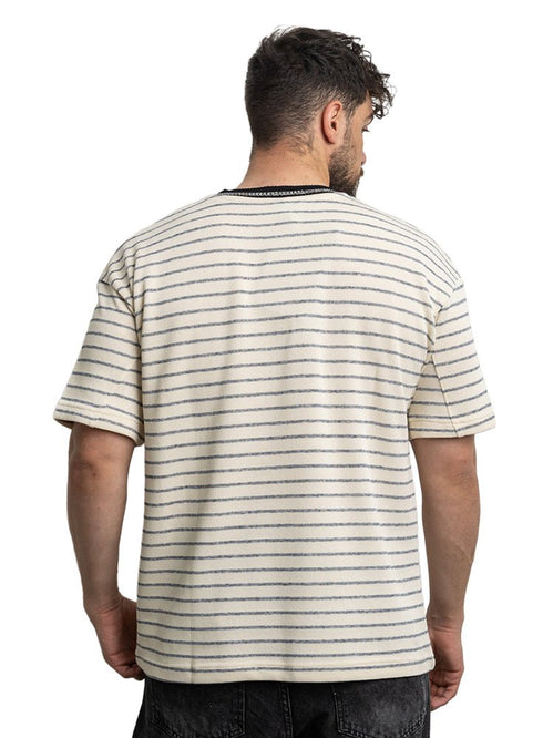 Grey*Off - white Design 3042 NF - Striped Round T-Shirt - Khotwh