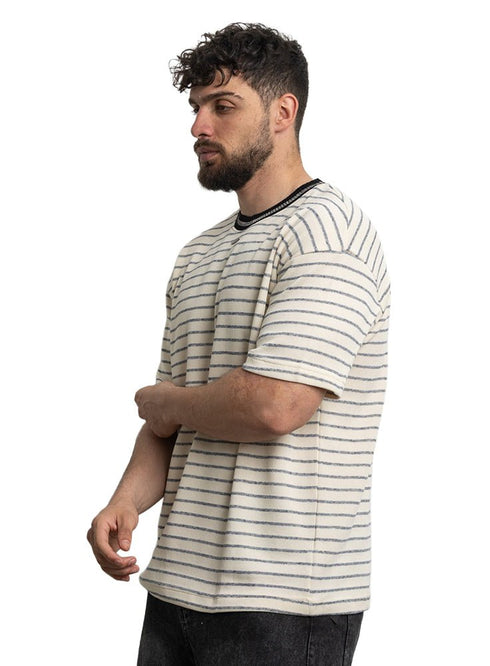 Grey*Off - white Design 3042 NF - Striped Round T-Shirt - Khotwh