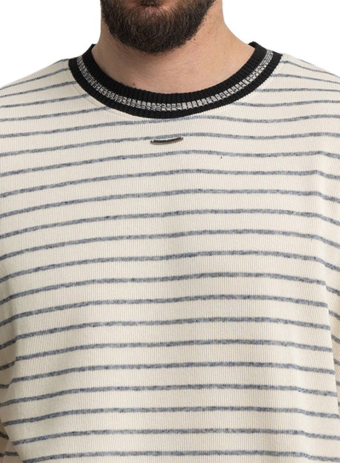 Grey*Off - white Design 3042 NF - Striped Round T-Shirt - Khotwh