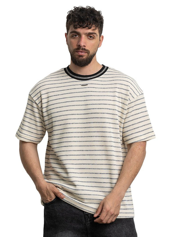 Grey*Off - white Design 3042 NF - Striped Round T-Shirt - Khotwh