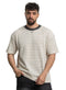Grey*Off - white Design 3042 NF - Striped Round T-Shirt - Khotwh