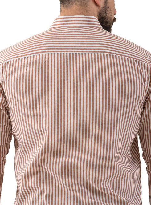 Hafan - Design 2 Striped Linen Shirt - Khotwh