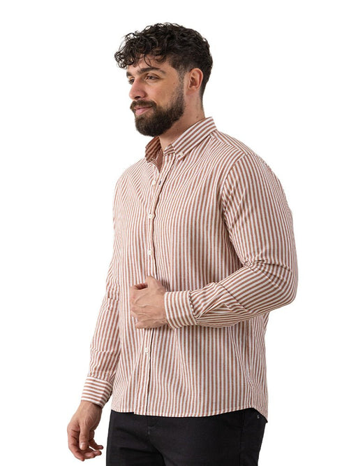 Hafan - Design 2 Striped Linen Shirt - Khotwh