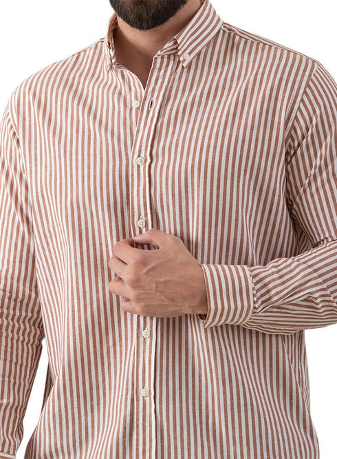 Hafan - Design 2 Striped Linen Shirt - Khotwh