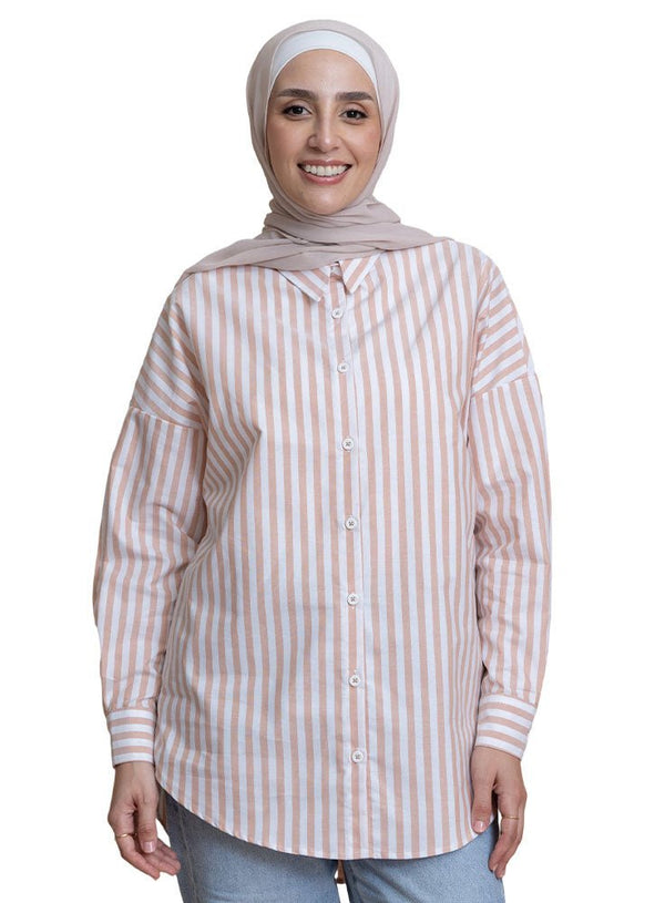 Hafan - Design 3 Stripped Over - Size Shirt - Khotwh