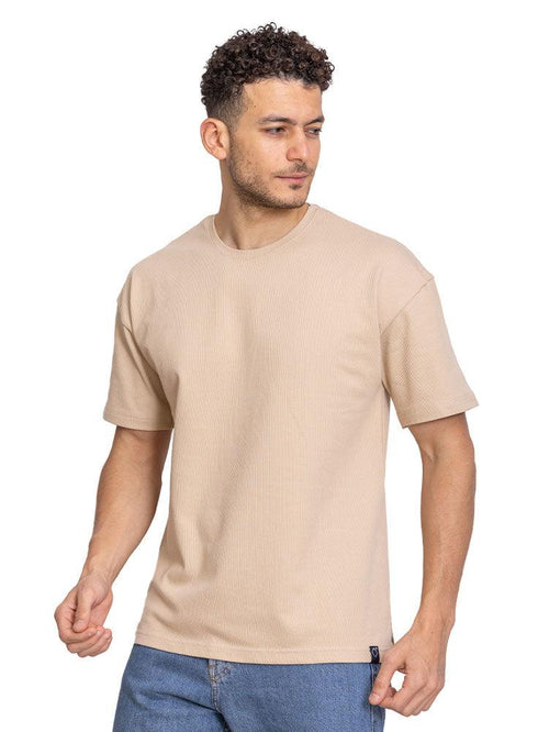 Hexa Beige O.S Round T-Shirt - Khotwh