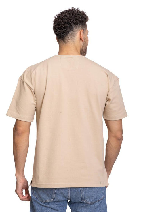 Hexa Beige O.S Round T-Shirt - Khotwh