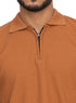 Honey Design 01025Knit Polo Neck Zipper - T-Shirt - Khotwh