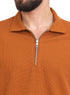 Honey Zipper Squares Polo Neck T-Shirt - Khotwh