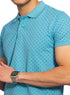 Ice Crystal - D.Aqua Printed Polo - Khotwh