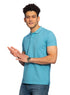 Ice Crystal - D.Aqua Printed Polo - Khotwh