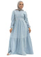 Ice- Design 7113 Embroidered Denim Dress - Khotwh