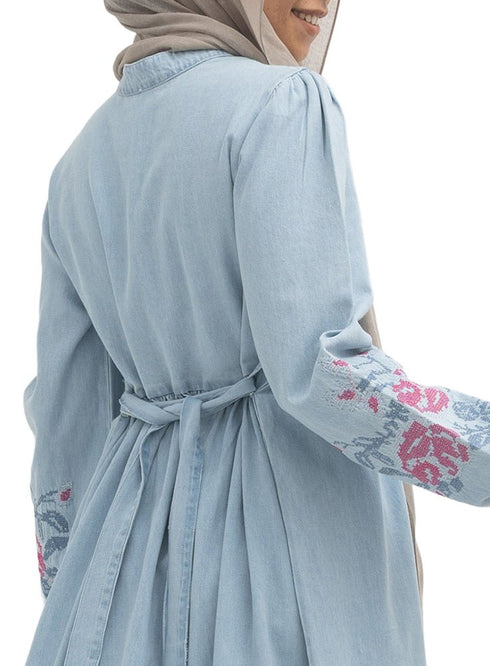 Ice- Design 7113 Embroidered Denim Dress - Khotwh