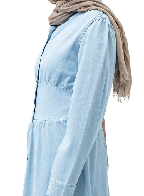 Ice Elastic Denim Dress - Khotwh