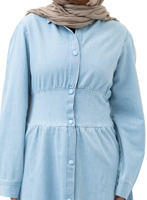 Ice Elastic Denim Dress - Khotwh