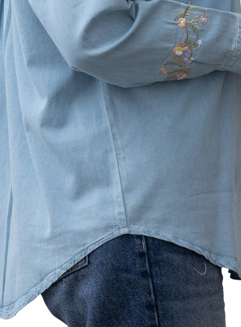 Ice Embroidered Denim Shirt - Khotwh