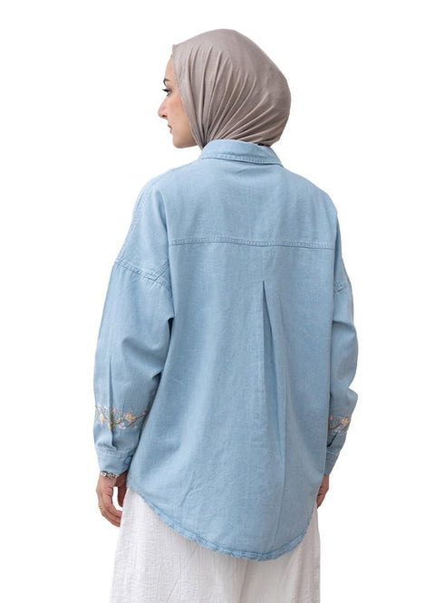 Ice Embroidered Denim Shirt - Khotwh