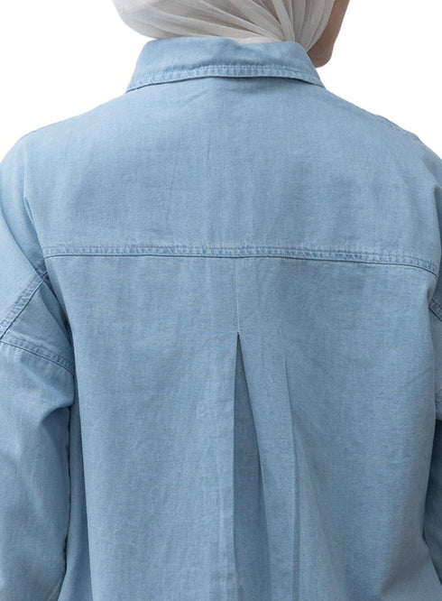 Ice Embroidered Denim Shirt - Khotwh