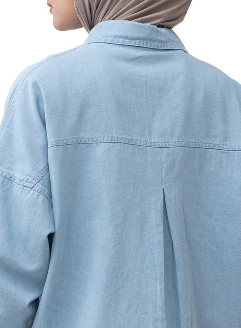 Ice Embroidered Denim Shirt - Khotwh