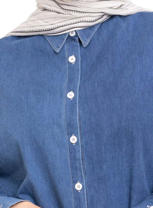 Ice Over Size Denim Shirt - Khotwh