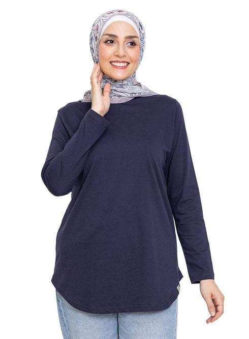 Indigo Curved Long - Sleeve - Khotwh