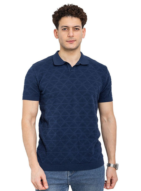 Indigo Design 1 - F - Polo Neck T-Shirt - Khotwh