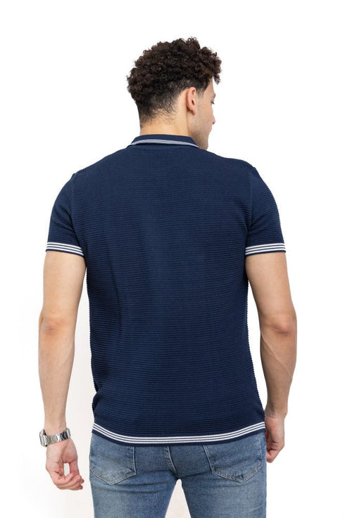 Indigo Design 2 - F - Polo Neck T-Shirt - Khotwh