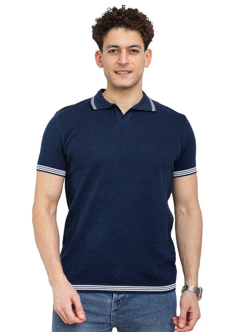 Indigo Design 2 - F - Polo Neck T-Shirt - Khotwh