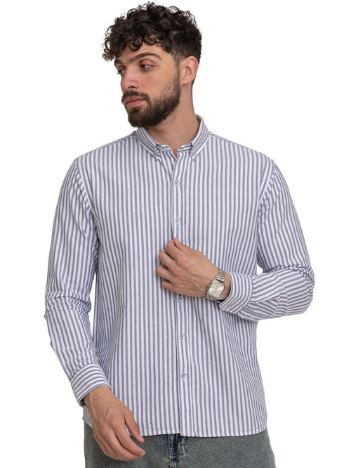 Indigo - Design 2 Striped Oxford Shirt - Khotwh