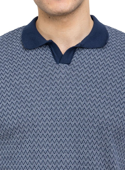 Indigo Design 3 - F - Polo Neck T-Shirt - Khotwh