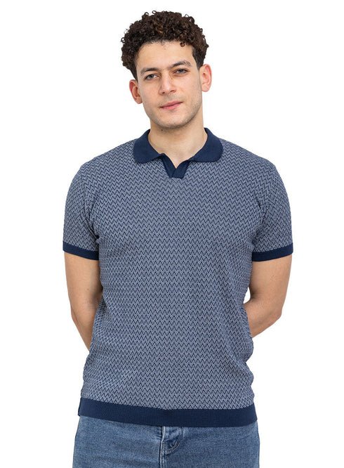 Indigo Design 3 - F - Polo Neck T-Shirt - Khotwh