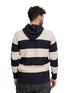 Indigo F - Striped Hoodie Pullover - Khotwh