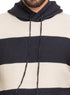 Indigo F - Striped Hoodie Pullover - Khotwh