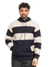 Indigo F - Striped Hoodie Pullover - Khotwh