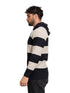 Indigo F - Striped Hoodie Pullover - Khotwh