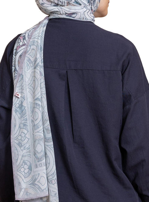Indigo Pocket Over Size Linen Shirt - Khotwh