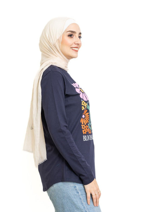 Indigo Printed Long - Sleeve Design 14 - Khotwh