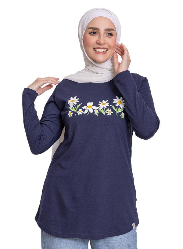 Indigo Printed Long - Sleeve Design 24 - Khotwh