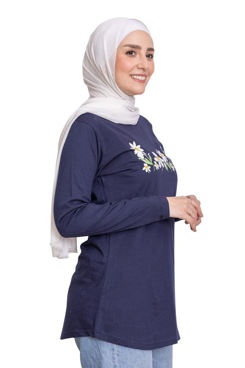 Indigo Printed Long - Sleeve Design 24 - Khotwh
