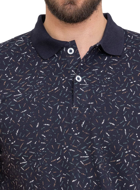Indigo Printed Polo Design 2 - Khotwh