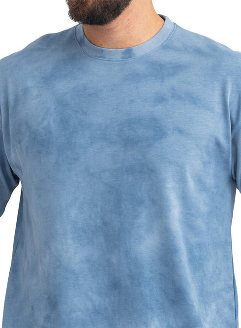Indigo TieDie-Oversize Round T-Shirt - Khotwh