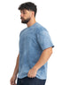 Indigo TieDie-Oversize Round T-Shirt - Khotwh