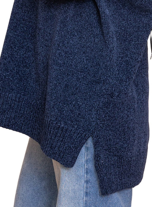 Indigo Velvet V - Over Size Pullover - Khotwh