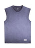 Indigo Washed Sleeveless T-Shirt - Khotwh