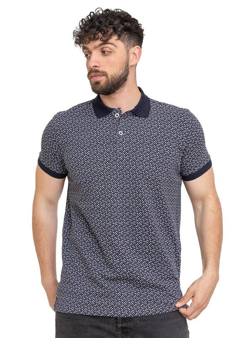 Indigo*Grey Printed Polo Design 1 - Khotwh